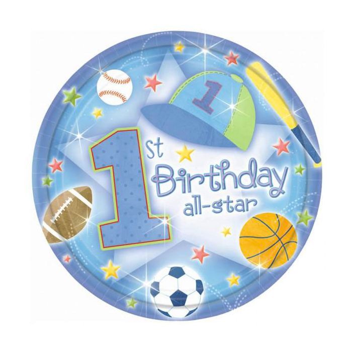 Piatti 1° Compleanno Bambino Pz.18 Cm.22.8 main product photo