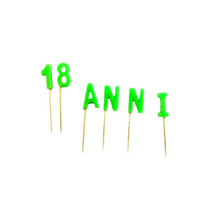 Candeline 18 Anni Neon Verde Pz.1 Cm.7 main product photo