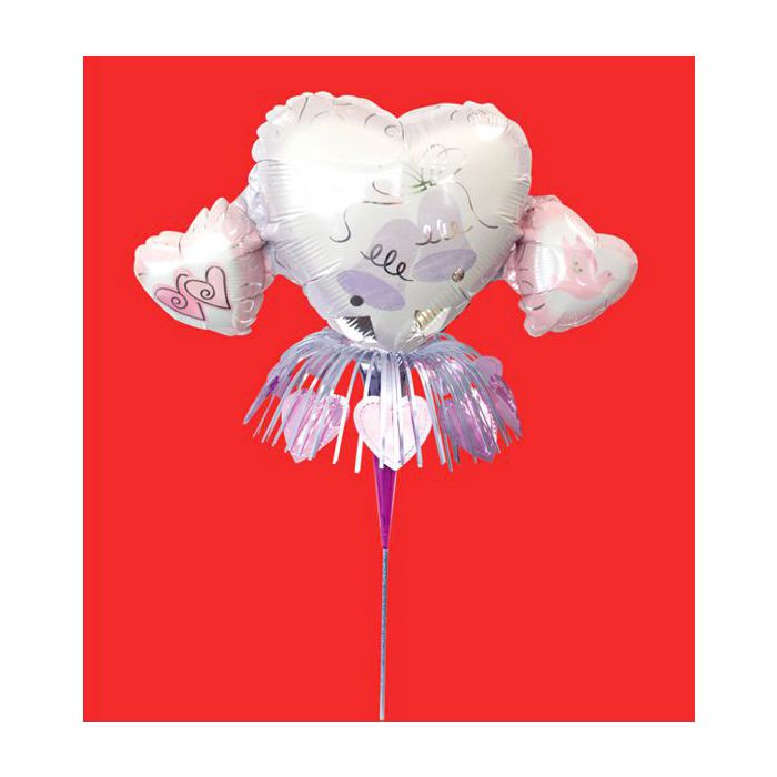 Palloncino Matrimonio Pz.10 Mylar Mini Shape Con Bacchetta Decorata Inclusa main product photo