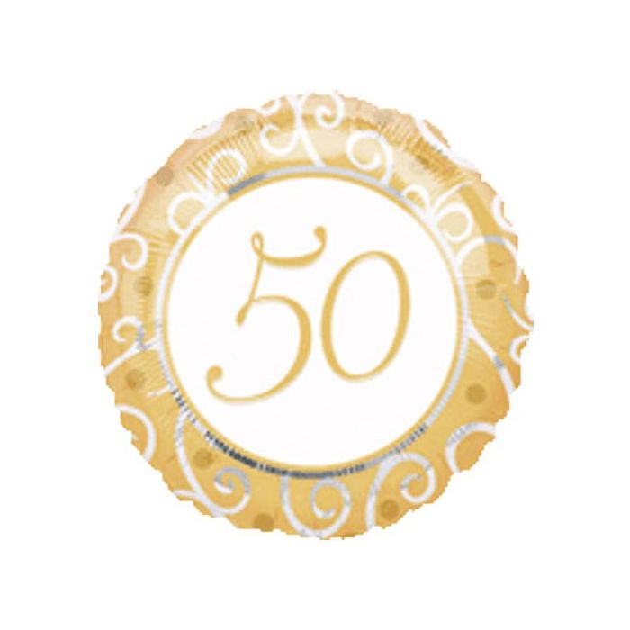 Palloncino 50° Anniversario Pz.1 Mylar Tondo 18" Cm.45 main product photo