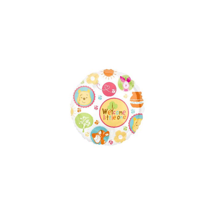 Palloncino Pooh Welcome Little One Pz.1 Mylar Tondo 18" Cm.45 main product photo