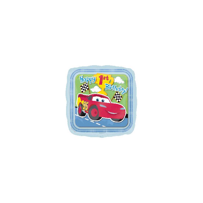 Palloncino Primo Compleanno Cars Pz.1 Mylar Quadrato 18" Cm.45 main product photo