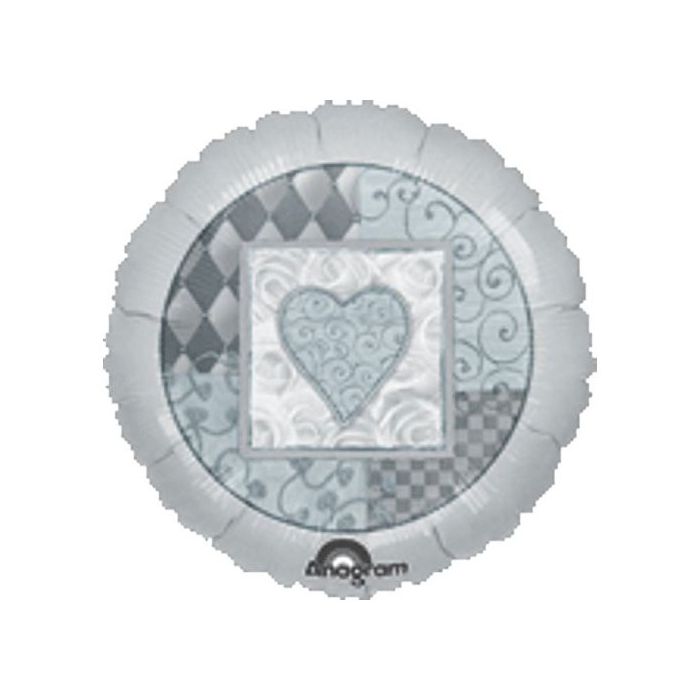 Palloncino Matrimonio Pz.1 Mylar Tondo 18" Cm.45 main product photo