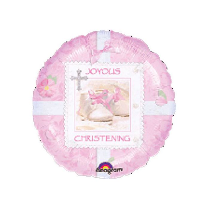 Palloncino Pink Christening Pz.1 Mylar Tondo 18" Cm.45 main product photo