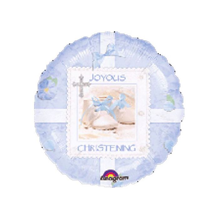 Palloncino Blue Christening Pz.1 Mylar Tondo 18" Cm.45 main product photo