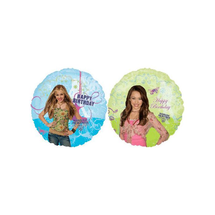 Palloncino Hannah Montana Birthday Pz.1 Mylar Tondo 18" Cm.45 main product photo