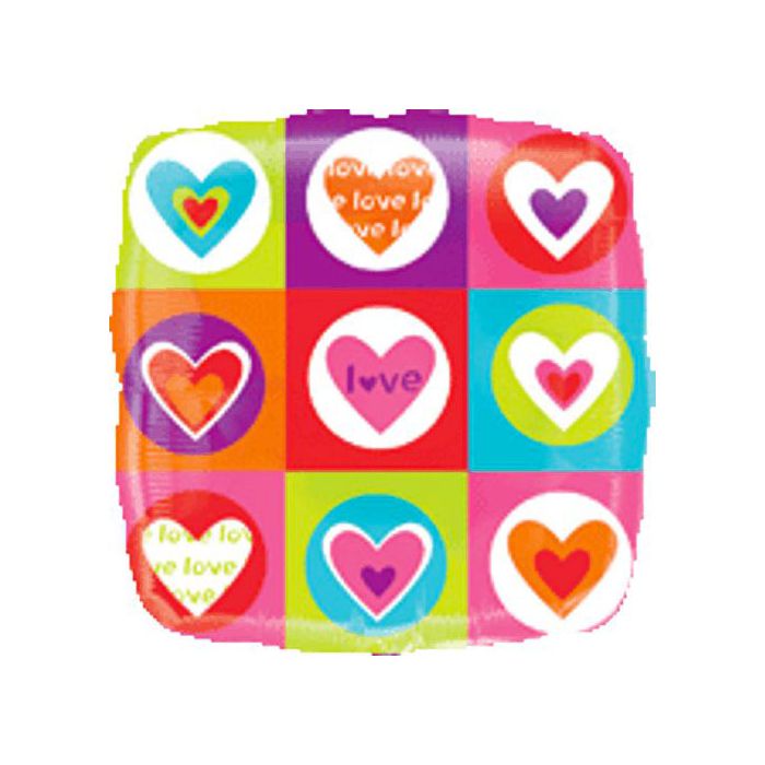 Palloncini Cuore Love Pz.1 Mylar Quadrato 18" Cm.45 main product photo