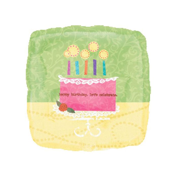 Palloncino Fancy Birthday Cake Pz.1 Mylar Quadrato 32" Cm.81 main product photo