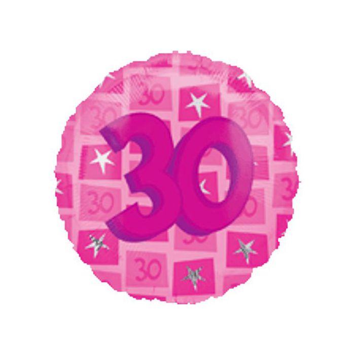 Palloncino 30° Compleanno Rosa Pz.1 Mylar Tondo 18" Cm.45 main product photo