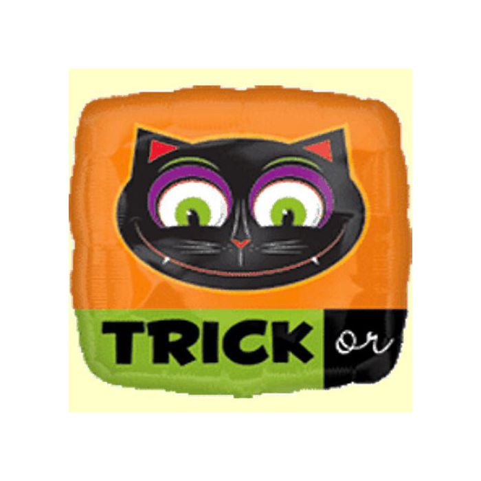 Palloncino Gatto Halloween Pz.1 Mylar Quadrato 18" Cm.45 main product photo