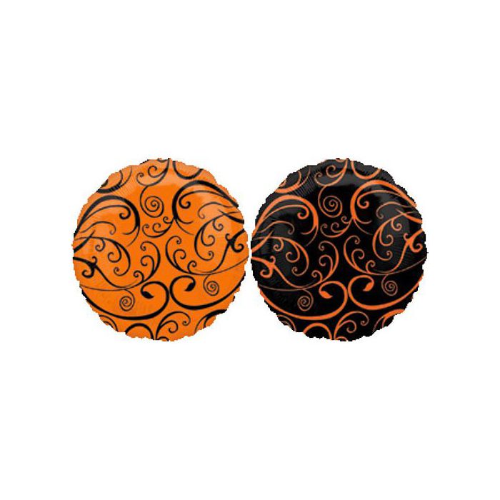 Palloncino Filigree Halloween Pz.5 Mylar Tondo 18" Cm.45 main product photo