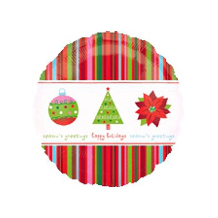 Palloncino Natale Festive Pz.1 Mylar Tondo 18" Cm.45 main product photo
