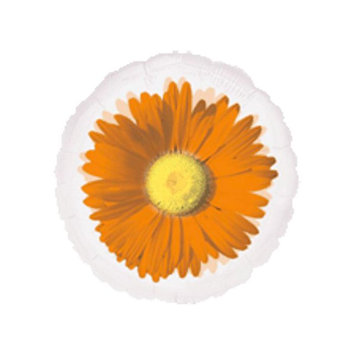 Palloncino Fiore Orange Daisy Pz.1 Mylar Tondo 18" Cm.45 Magic Colors main product photo