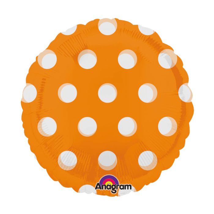Palloncino Dots Orancio Pz.1 Mylar Tondo 18" Cm.45 Magic Colors main product photo