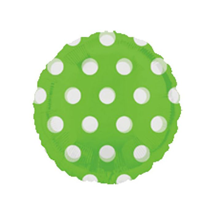 Palloncino Dots Verde Lime Pz.1 Mylar Tondo 18" Cm.45 Magic Colors main product photo