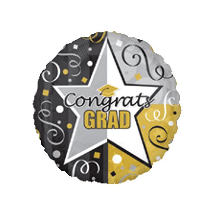 Palloncino Congrats Grad Star Pz.1 Mylar Tondo 32" Cm.81 main product photo