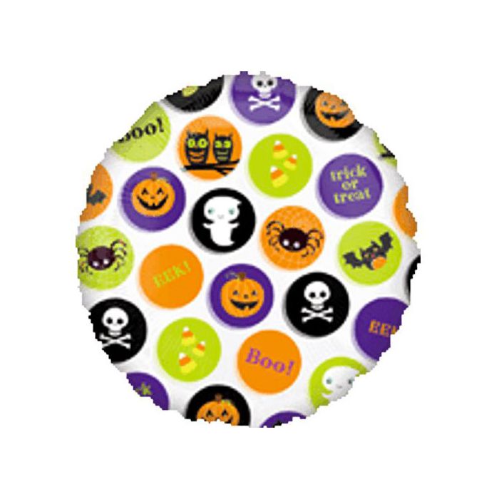 Palloncino Halloween Icone Pz.1 Mylar Tondo 18" Cm.45 main product photo