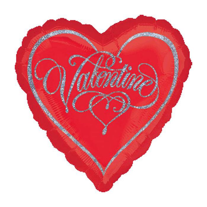 Palloncini Valentine Pz.1 Mylar Cuore 18" Cm.45 Holographic main product photo