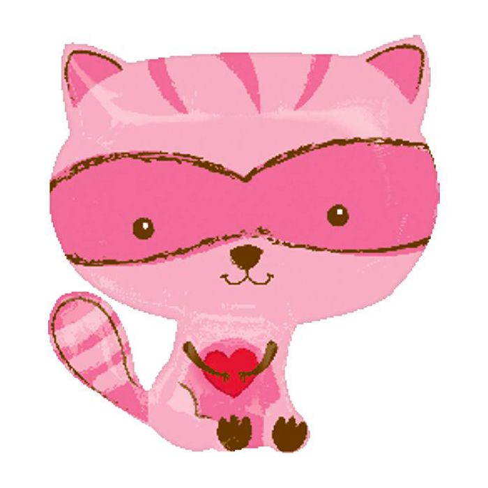 Palloncini Gatto Mascherina Love Pz.1 Mylar Sagomato 18" Cm.45 main product photo