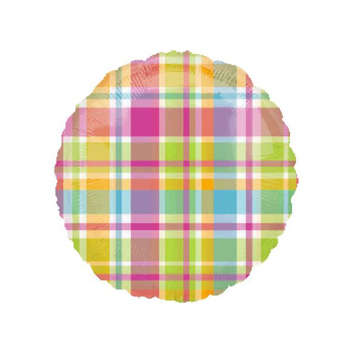 Palloncino Madras Plaid Pz.1 Mylar Tondo 18" Cm.45 Magic Colors main product photo