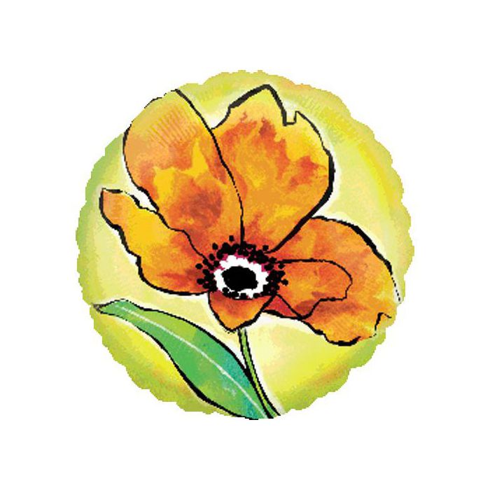 Palloncino Fiore Arancio Pz.1 Mylar Tondo 18" Cm.45 main product photo
