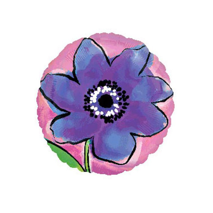 Palloncino Fiore Viola Pz.1 Mylar Tondo 18" Cm.45 main product photo