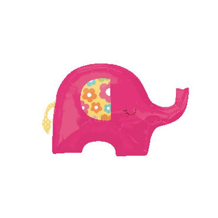 Palloncino Elefante Fuxia Pz.1 Mylar Sagomato Cm.81 X Cm.48 main product photo