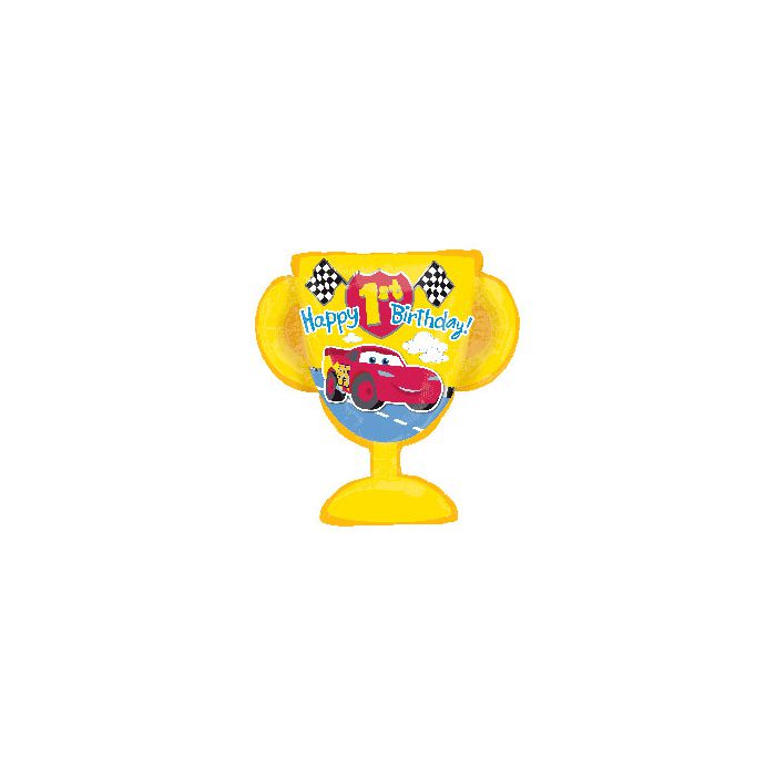 Palloncini Primo Compleanno Cars Pz.1 Mylar Sagomato Cm.66 X 77 main product photo