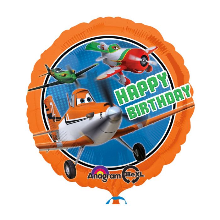 Palloncini Planes Happy Birthday Pz.1 Mylar Tondo 18" Cm.45 main product photo
