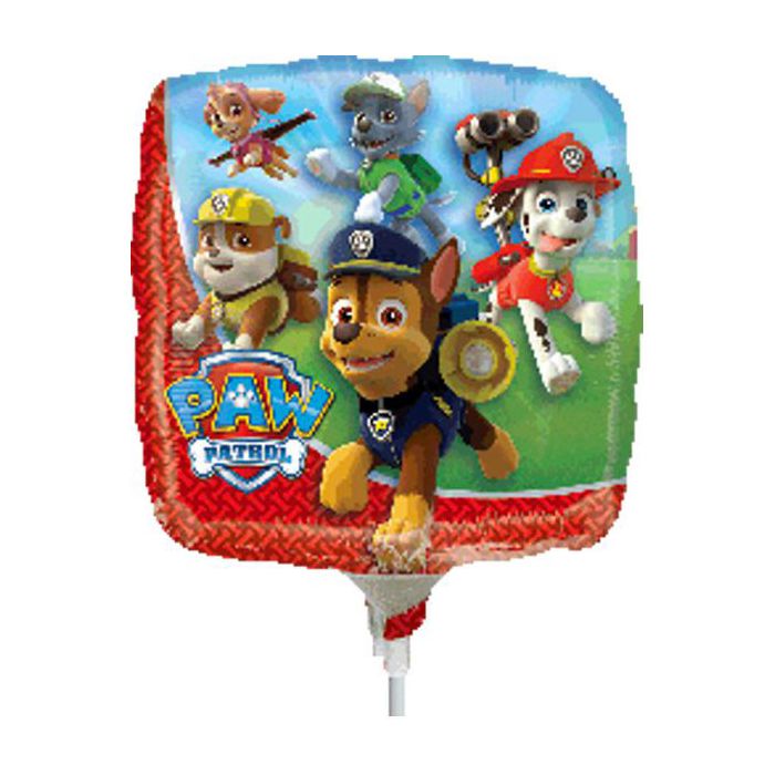 Palloncini Paw Patrol Pz.5 Mylar Quadrato 9" Cm.23 Da Saldare Esclusa Bacchetta main product photo
