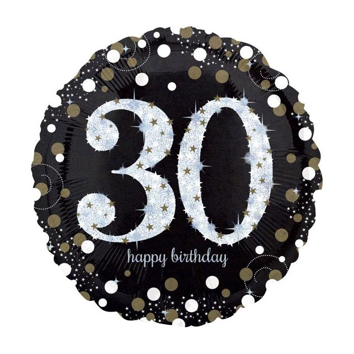 Palloncini 30° Compleanno Pz.1 Mylar Tondo 18" Cm.45 main product photo