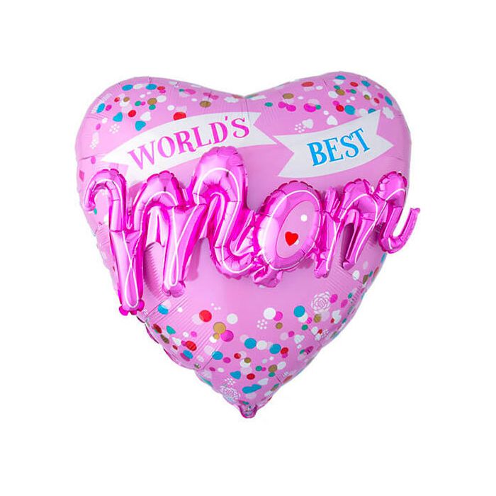 Palloncini Mamma Migliore Al Mondo Pz.1 Mylar Cuore Cm.91 X Cm.91 main product photo