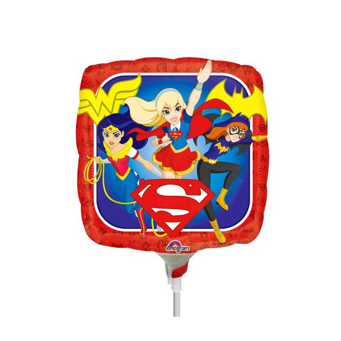 Palloncino Dc Super Hero Girl Pz.5 Mylar Quadrato 9" Cm.23 main product photo