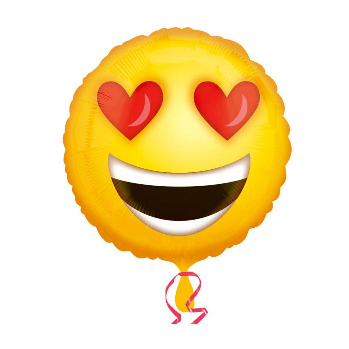 Palloncini Love Emoticons Pz.1 Mylar Tondo 18" Cm.45 main product photo