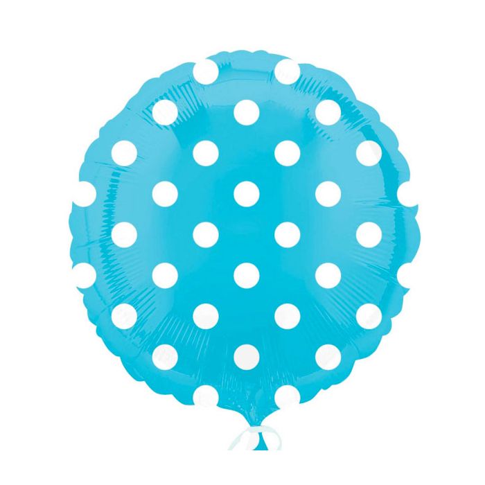 Palloncino Dots Azzurro Pz.1 Mylar Tondo 18" Cm.45 main product photo