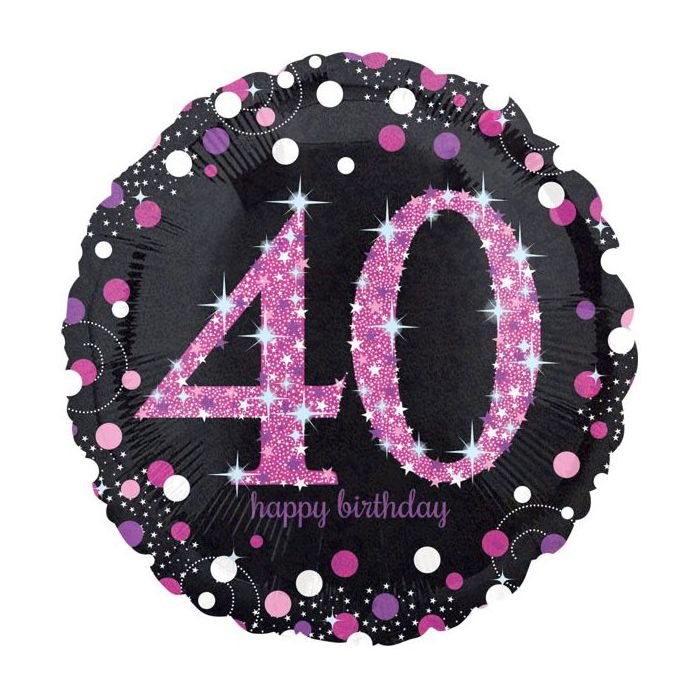 Palloncini 40° Compleanno Pz.1 Mylar Tondo 18" Cm.45 main product photo