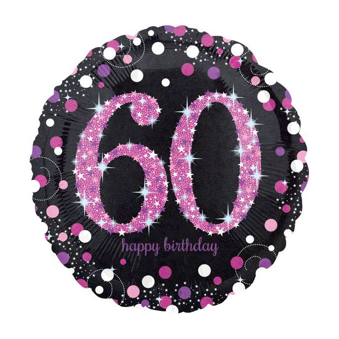 Palloncini 60° Compleanno Pz.1 Mylar Tondo 18" Cm.45 main product photo