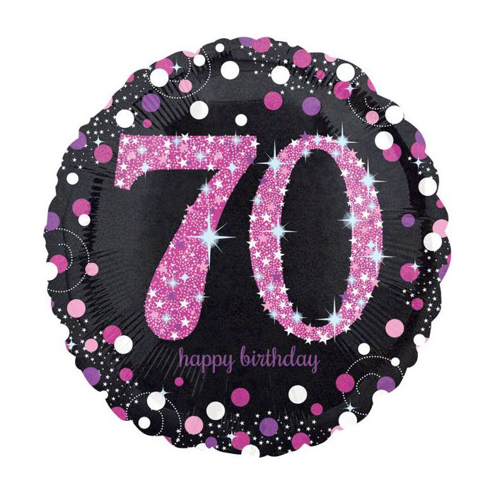 Palloncini 70° Compleanno Pz.1 Mylar Tondo 18" Cm.45 main product photo