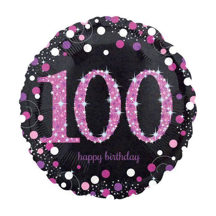 Palloncini 100° Compleanno Pz.1 Mylar Tondo 18" Cm.45 main product photo