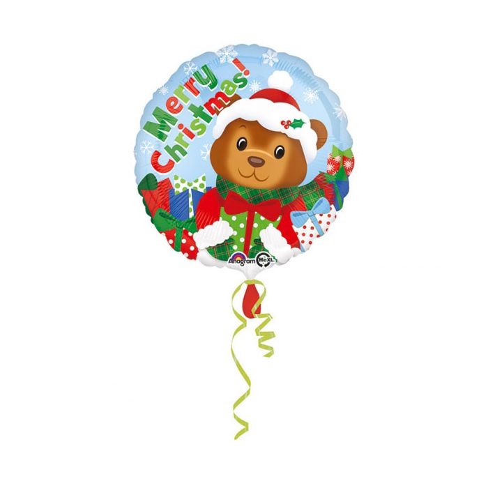 Palloncino Buon Natale Orsetto Pz.1 Mylar Tondo 18" Cm.45 main product photo