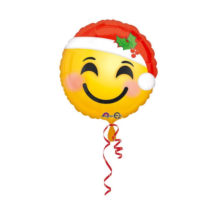 Palloncino Babbo Natale Emoji Pz.1 Mylar Tondo 18" Cm.45 main product photo