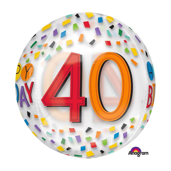 Palloncino 40° Compleanno Orbz Pz.1 Mylar 3d Orbz Cm.38 X Cm.40 main product photo