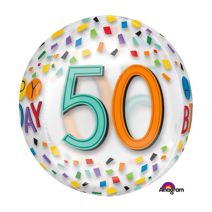 Palloncino 50° Compleanno Orbz Pz.1 Mylar 3d Orbz Cm.38 X Cm.40 main product photo