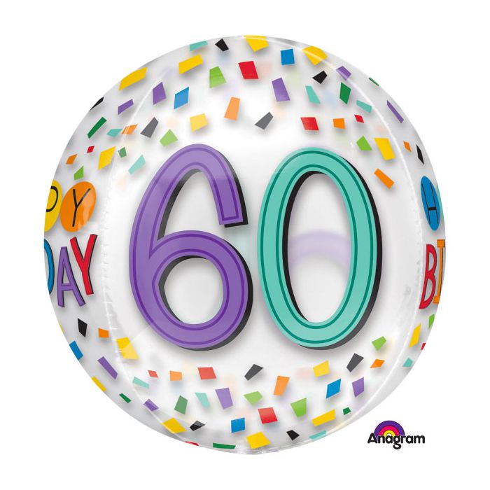 Palloncino 60° Compleanno Orbz Pz.1 Mylar 3d Orbz Cm.38 X Cm.40 main product photo