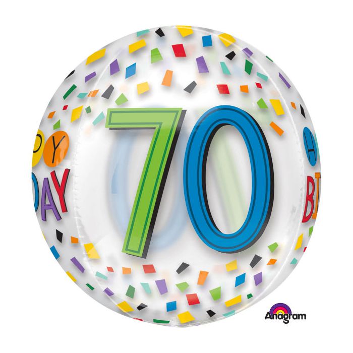 Palloncino 70° Compleanno Orbz Pz.1 Mylar 3d Orbz Cm.38 X Cm.40 main product photo