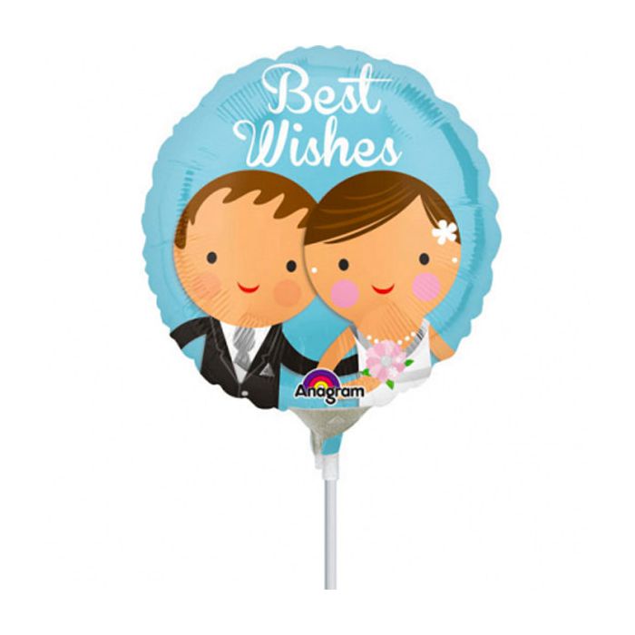 Palloncino Matrimonio Pz.10 Mylar Tondo 4" Cm.10 Da Saldare Esclusa Bacchetta main product photo