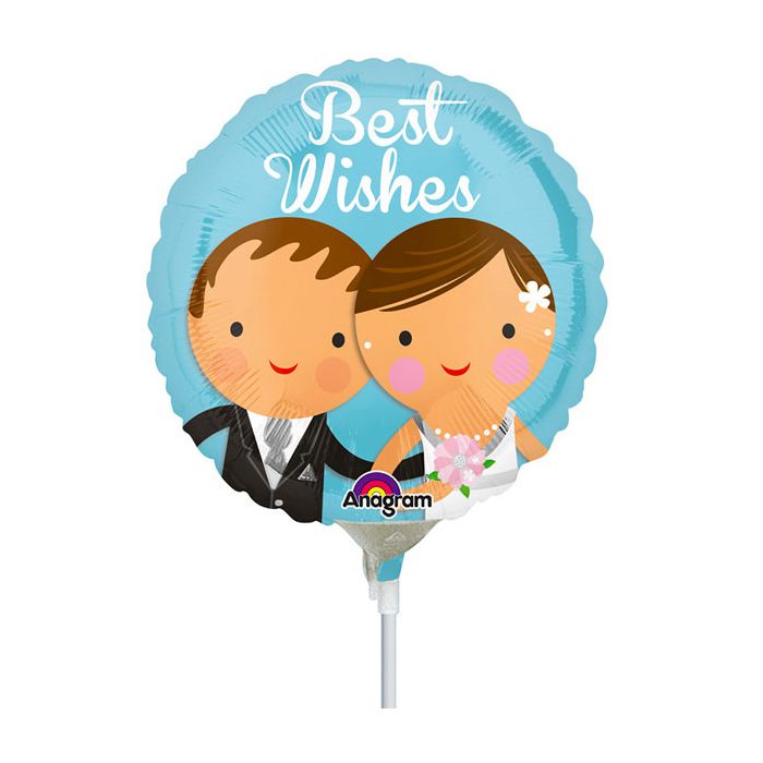 Palloncino Matrimonio Pz.5 Mylar Tondo 9" Cm.23 Da Saldare Esclusa Bacchetta main product photo