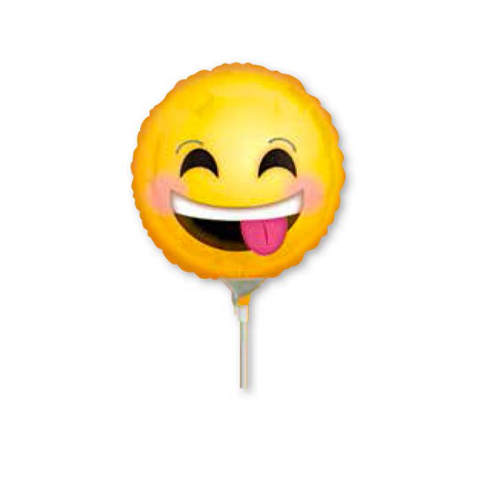 Palloncino Lingua Emoticons Pz.5 Mylar Tondo 9" Cm.23 Da Saldare Esclusa Bacchetta main product photo