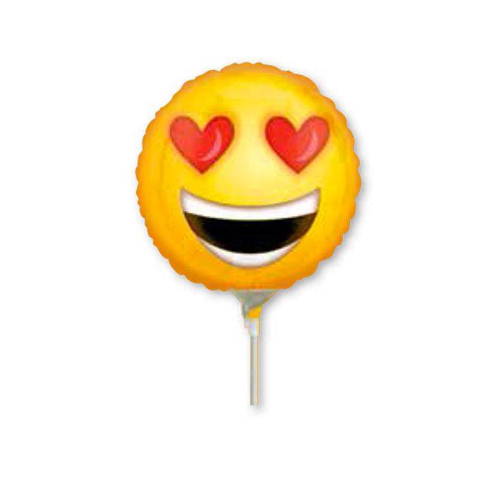 Palloncino Love Emoticons Pz.5 Mylar Tondo 9" Cm.23 Da Saldare Esclusa Bacchetta main product photo