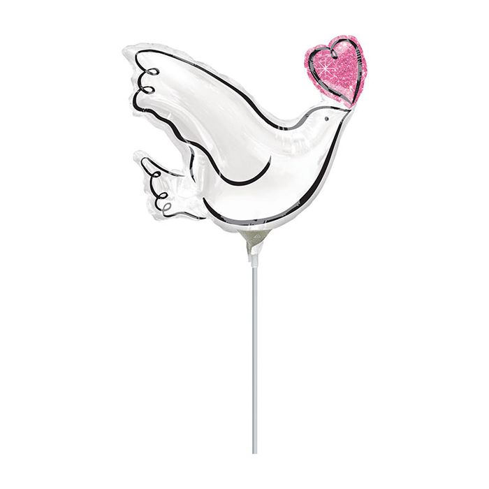 Palloncino Colombe Matrimonio Pz.5 Mylar Mini Shape Da Saldare Esclusa Bacchetta main product photo